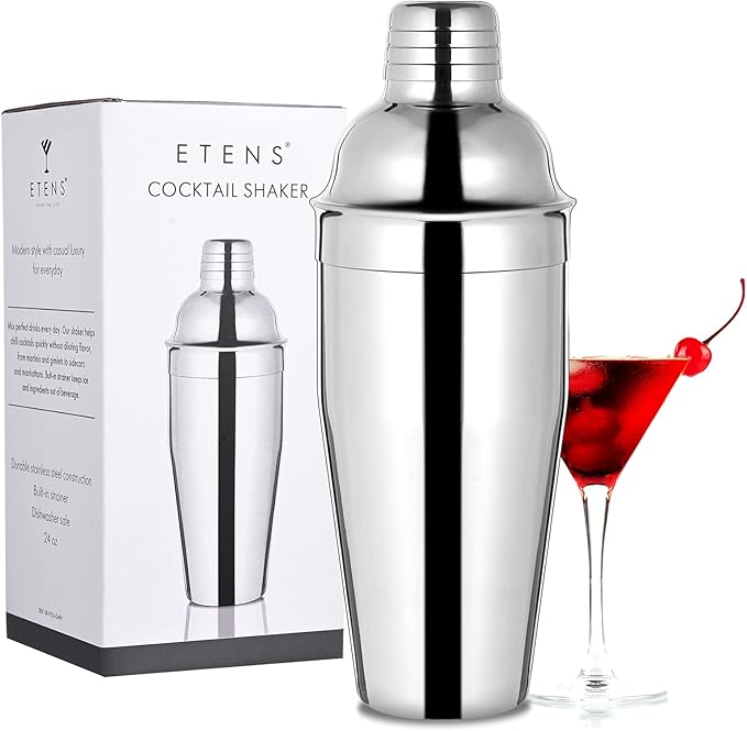 Bar Cocktail Shaker, 24 oz Martini Shaker Drink Mixer with Built-In Strainer for Bartending – Stainless Steel Bartender Shakers for Mixed Drinks Margarita Alcohol Liquor Barware Tools
