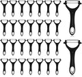 30 Pack Vegetable Potato Peeler for Kitchen,Ergonomic Soft-Touch Handle-Black (Black, 30 Pack)