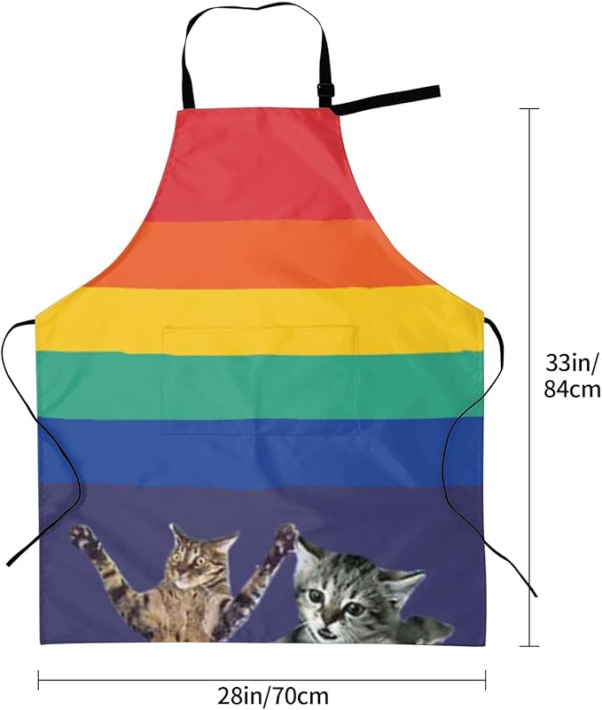 LGBT Aprons Gay Aprons with Pockets and Adjustable Rainbow Apron for Gardening Cooking Kitchen