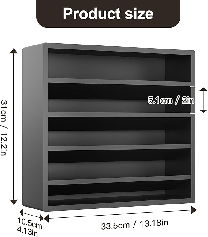 Orimade 4 Tier Spice Rack Organizer for Cabinet, Freestanding Bamboo Seasoning Rack for Countertop, Cupboard, Pantry, Kitchen, 13.18 x 4.13 x 12.2 inches(Spice Jars Not Included), Black
