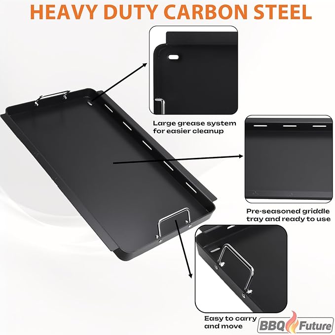 Full Size Griddle Insert with Spatula Set for Charbroil TRU Infrared 4 Burner 463242715 463255020 463242716 463257520 463276016 466242715, Flat Top for Charbroil Grill Replacement Parts G533-0009-W1