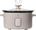 Beautiful 6 Qt Programmable Slow Cooker with Touch Control, Digital Timer and Keep Warm Function – Large Electric pot Capacity Kitchen Appliance by Drew-Barrymore (Porcini Taupe)