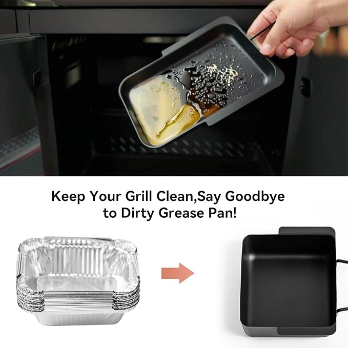Replacement Universal Grill Drip Pan Kit with 15 Foil Liners – Grease Catcher Cup for Easy Cleanup | Fits Nexgrill 720-0830H, 720-0888N, 720-0925P & Cuisinart CGG-7400 / CGG-8500 Grills