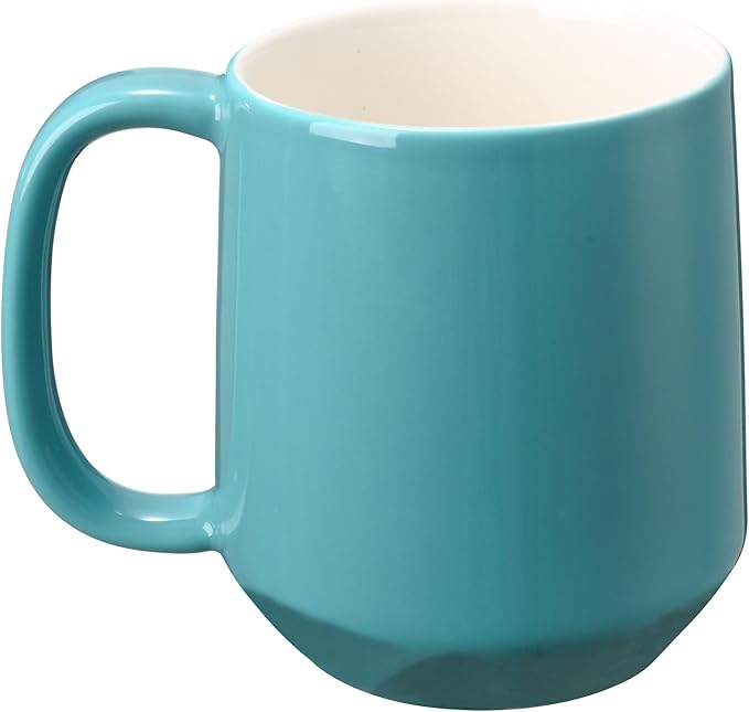 Miicol Ceramic Coffee Mug, 16 oz Large Coffee Cup, Tea Mug with Handle, Flat Bottom Mug for Men, Women, Office, Microwave and Dishwasher Safe, Multi-Color, Mint Blue