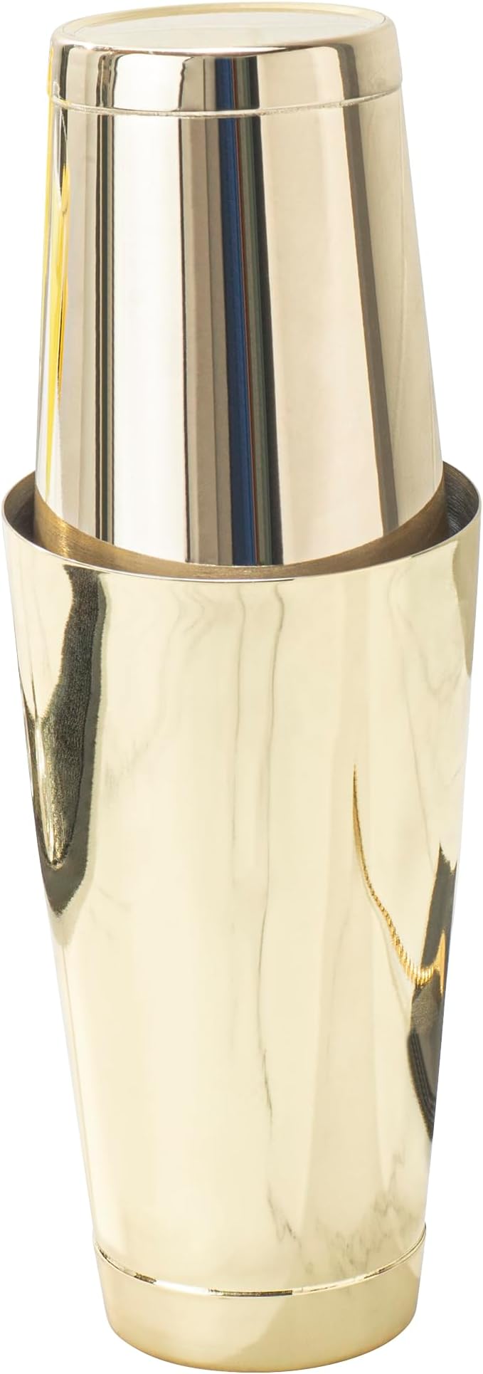 Restaurantware Bar Lux 16 Ounce Boston Shaker 1 Gold-Plated Cocktail Shaker - Weighted Bottom No Leak Stainless Steel Martini Drink Mixer Essential Bar Tool For Home Use Or Bartenders
