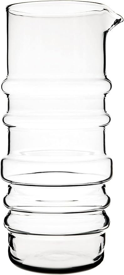 MARIMEKKO Sukat Makkaralla Glass Pitcher — Refine Your Kitchen Décor with Our Iconic Clear Glassware — Stylish & Mouth-Blown Pitcher with Spout (1 Liter)