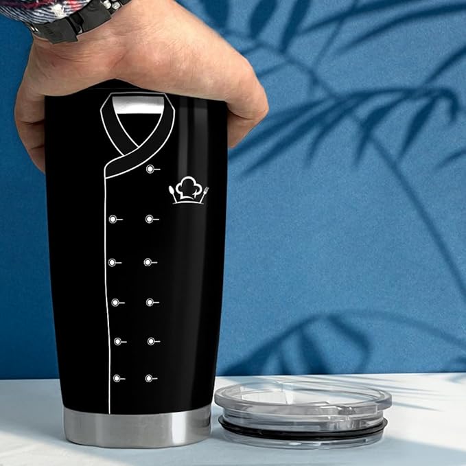 SANDJEST Gifts for Women Men Chef Tumbler 20oz Chef Stainless Steel Insulated Tumblers Coffee Travel Mug Cup Chefs Gifts for Birthday Christmas Cook Lovers Gift