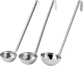 OCS Parts Set of 3 Stainless Steel Culinary Ladles | One-Piece Dishwasher Safe Home, Restaurant, Buffet and Catering Serving Ladle for Sauces, Soup, Gravy, and Salad Dressing (6-8 - 10 Ounce)