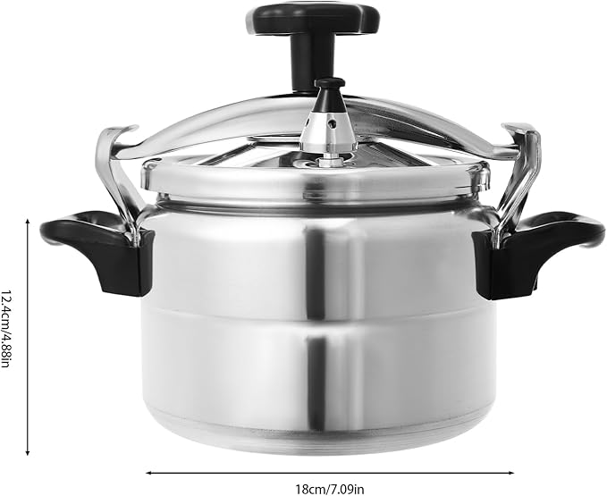 3L Mini Pressure Cooker, Aluminum Alloy Pot Lightweight& Portable Flat Bottom Pot Family Small Pressure Cooker with Two Handles for Stewing Vegetables Rice Soup Stewing Meat