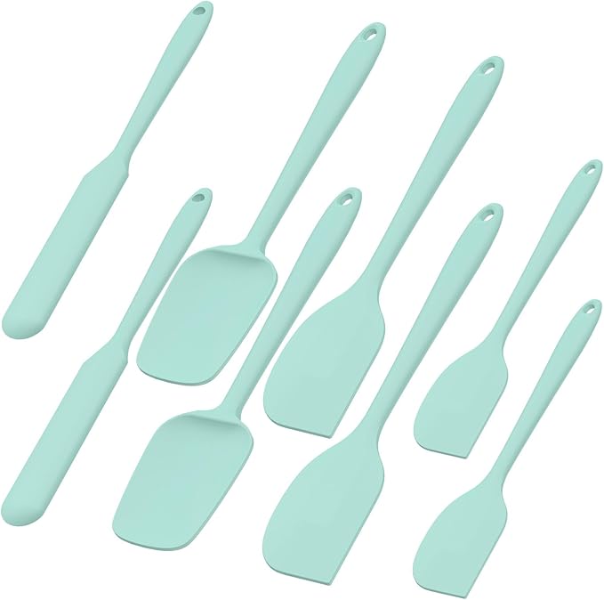 8 Pcs Silicone Spatula Set with Nonslip Handle Heat Resistant Silicone Set Versatile Kitchen Spatula Set Dishwasher Safe Cooking Set for Cooking Mixing Baking