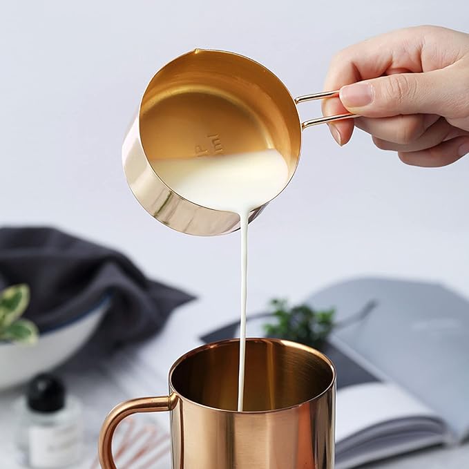 4pcs Stainless Steel Measuring Cups Set Kitchen Accessories Baking Tea Coffee Measuring Tools (gold-4pcs)