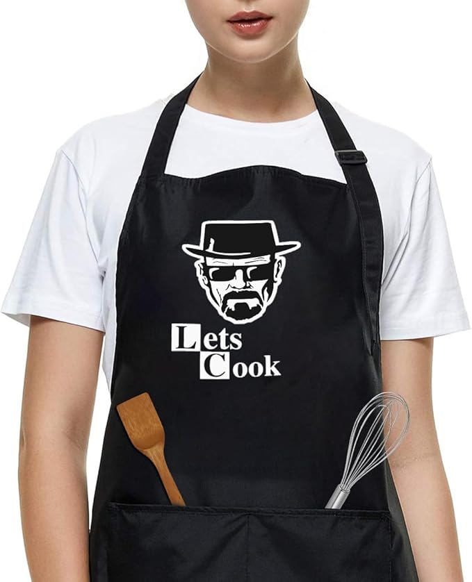 Funny Grilling Aprons for Men with Pockets BBQ Novelty Cooking Apron for Son Grandad Christmas Fathers Day Gift