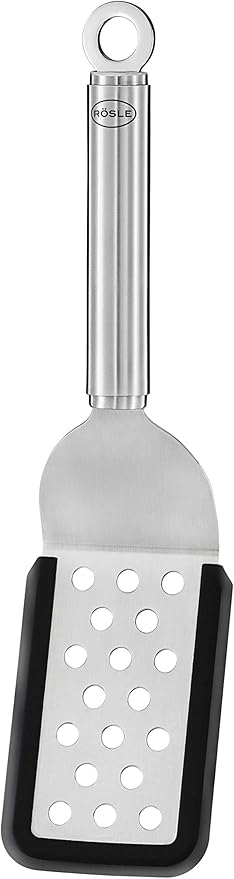 Rosle Rosle Stainless Steel Angled Spatula, 10.2-inches, Perforated