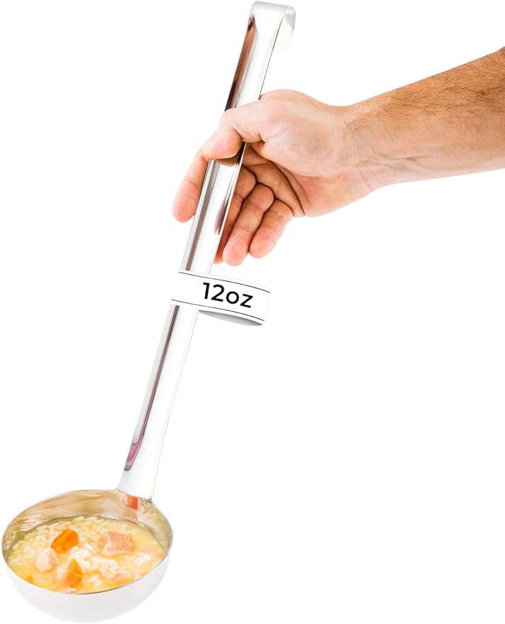 Restaurantware Met Lux 12 Ounce Portion Ladle 1 Multipurpose Portion Serving Spoon - Does Not Corrode Dishwashable Stainless Steel Portion Control Serving Utensil Premium