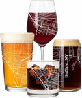 Blue Ridge Mountain Gifts - Buffalo Souvenir - New York Glassware Gift, Etched City Map, Laser Engraved and Dishwasher Safe