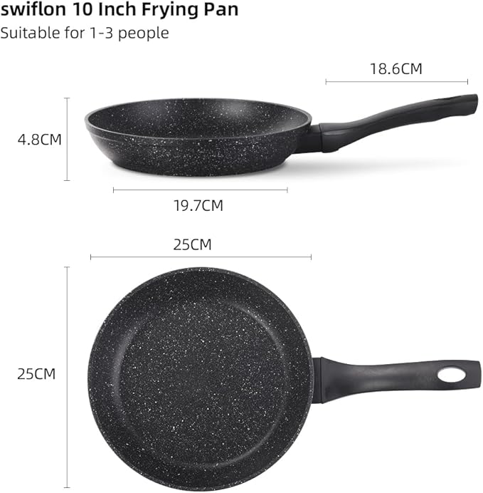 10 Inch Nonstick Frying Pan for Eggs & Omelettes, Deep Skillet Pan for Cooking, PFOA-Free Non Toxic Non Stick Frying Pan