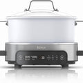 Ninja Foodi PossibleCooker PRO MC1000 8.5Qt Multicooker 8 in 1 Slow Cooker, Dutch Oven, Steam Bake Roast Sear Sauté Bread Maker Warmer, Glass Lid, Integrated Spoon, Nonstick (White)