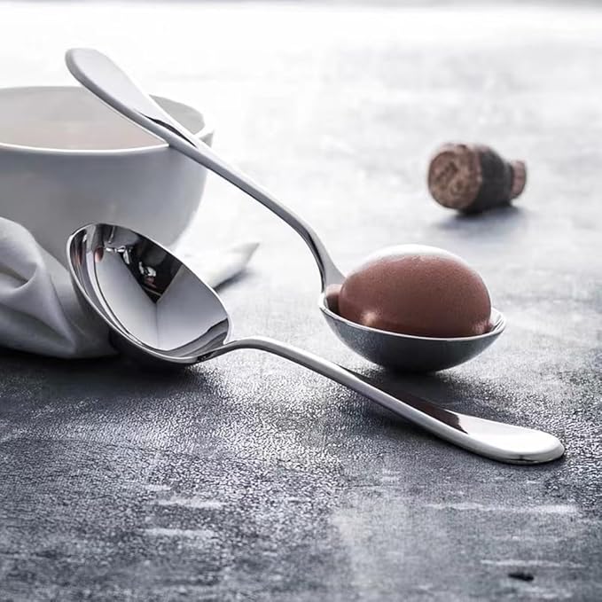 Small Deep Serving spoons -18/10 Stainless Steel scoop spoons perfect for gravies and sauces,Dishwasher Safe 7.7 inch,(2Pack)