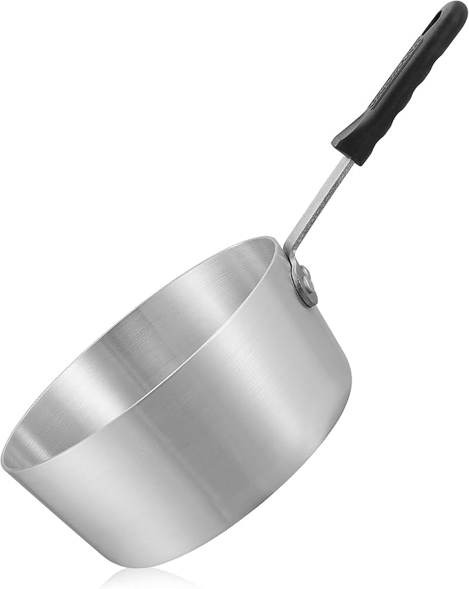 GRIDMANN 2.75-Quart Tapered Aluminum Sauce Pan with Silicone Handle, NSF Listed Heavy Duty Professional Cookware