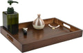 Bamboo Wood Serving Tray with Handles(14.96x10.24x1.57 inches) – Elegant Decorative Platter for Breakfast in Bed, Lunch, Dinner, Appetizers, BBQ, Parties & More – Perfect for Couch and Drawing Room.