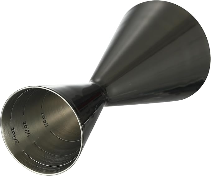 Double Cocktail Jigger Slim Style Measuring Jigger (Smooth GunmetalBlack)