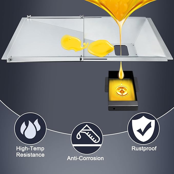 Hiorucet Grill Drip Pan Replacement Parts for Nexgrill 4 Burner 720-0830X, Adjustable Grease Tray with Catch Pan, Heat Plates Flame Tamer, Burner and Igniters for Nexgrill 720-0830X Replacement Parts.
