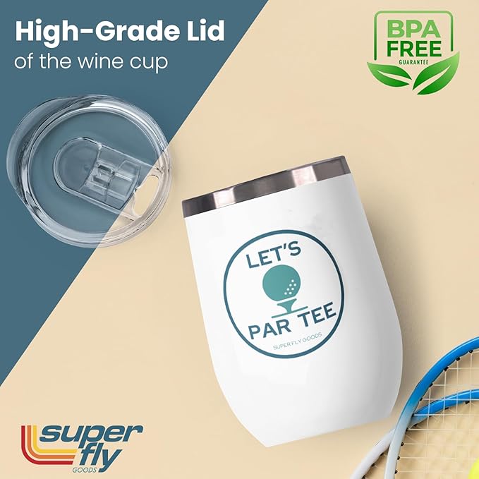 Super Fly Goods - 12oz Golf Mug – Insulated Stainless Steel Tumbler with Lid | Gifts for Women, Dad & Players, Unique Gift Idea for Golfers (Golf Tumbler)