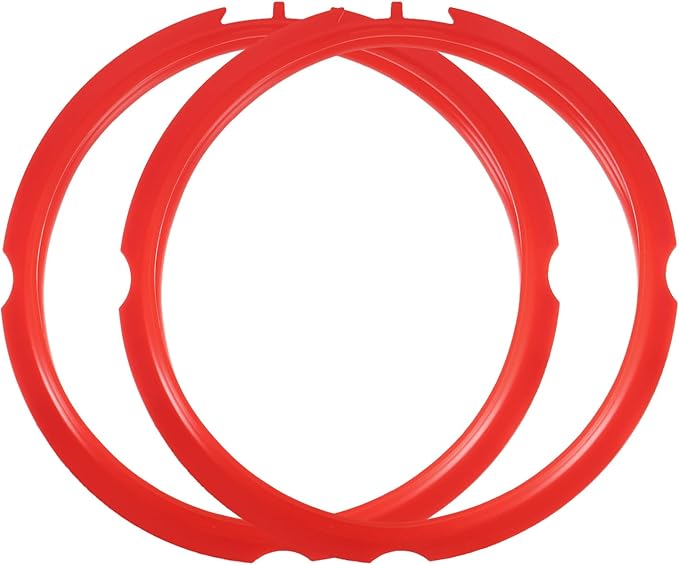uxcell 2 Pcs Silicone Sealing Ring for Pressure Pot 3QT, Pressure Pot Inner Gasket Seal Rings Pressure Cooker Replacement Parts, Dark Red