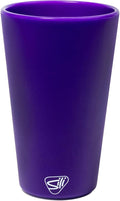 Silipint 16oz Silicone Pint Glass – Unbreakable BPA-Free Reusable Silicone Drinking Cup – Flexible Dishwasher Microwave & Freezer Safe – Stemless Glass for Water Coffee Smoothies (Purple)
