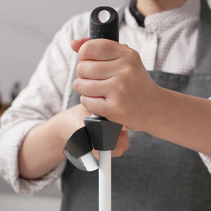 SHARPAL 118H Ceramic Honing Rod - Professional Knife Sharpener Steel, Ceramic Sharpening Rod for Kitchen Knives, Built-in Angle Guide, Anti-Break Cap, Durable Sharpening Stick, Christmas Gifts