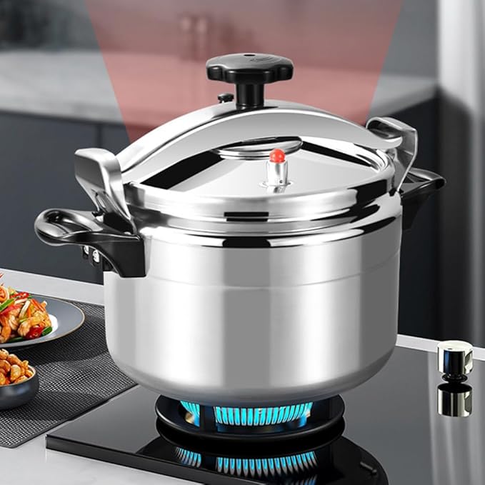 Luxshiny Stainless Steel Pressure Cooker, Gas Stove Top Pressure Canner 7L Safety Aluminum Canning Pot Household Cooker Pot Induction Cookware Pot Silver