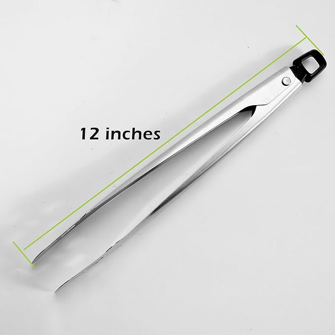 Kitchen Tongs, Food Grade Stainless Steel, 12 Inch Cooking Tongs, Versatile For All Occasion.