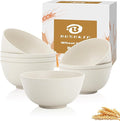 Wheat Straw Bowl 26 OZ, Unbreakable Ramen Bowls Set of 8, Alternatives to Plastic Bowl Rusable, Microwave and Dishwasher Safe Dinner Bowls for Cereal, Salad, Kitchen, Camping, Party- White