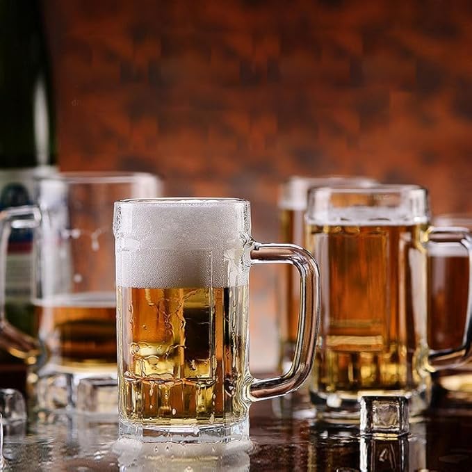 Beer Glasses Steins Pint Glass Beer Mug for Drinking Classics Beer Cup Tumblers Pub Drinkware Bar Glassware Set of 6