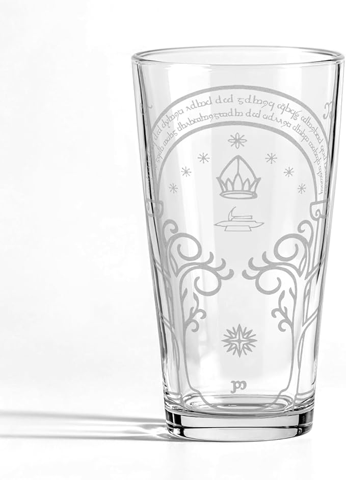 GATE OF MORIA Engraved 16oz Pint Glass | Inspired by Tolkien Power Ring and Middle Earth | Great Christmas Gift Idea | Unique Elvish Fantasy Wizard Fantasy Decor!