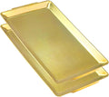 16.3" x 11" Large Serving Platters Set of 2, Stainless Steel Heavy-Duty Large Serving Trays, Gold Rectangular Plates for Food, Fruit, Party, Wedding, Christmas, Chip and Scratch Resistant