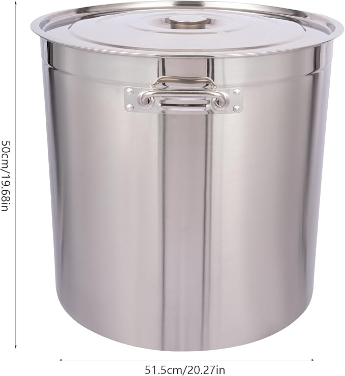 98L/103.5Qt Commercial Large Stock Pot with Lid,Nickel Free Stainless Steel Cookware Healthy Polished Stockpots, Induction Soup Pot for Cooking Home Use