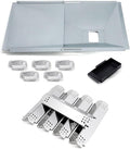 Criditpid Grill Replacement Parts for Nexgrill 5 Burner 720-0888 720-0830H 720-0896, Adjustable 23.6"-31.6" Universal Drip Pan & Grill Heat Tents Kit for Nexgrill 720-0882A Grill.