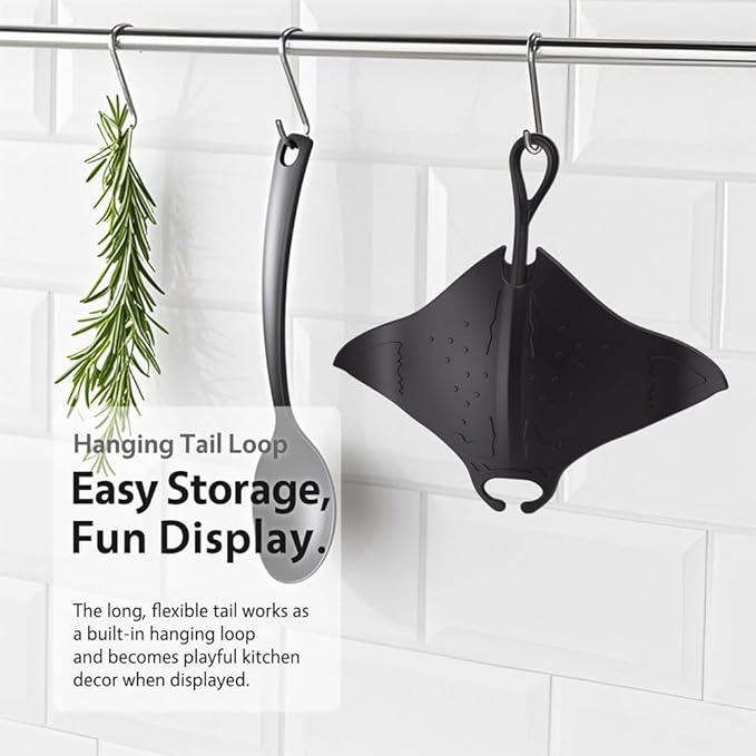 UMIRRO Cute Silicone Trivets for Hot Pots and Pans w/Pop-up Fun, Heat Resistant Mats for Quartz Countertop, Ocean Themed Pot Holder Pads for Coastal Decor, Kitchen Gifts for Beach Lovers Black 2 Pack
