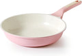 SENSARTE Nonstick Ceramic Frying Pan 10-Inch, Healthy Non Toxic Skillet, Induction Compatible Omelet Pan with Heat Resistant Handle, PFAS-Free, Sakura Pink