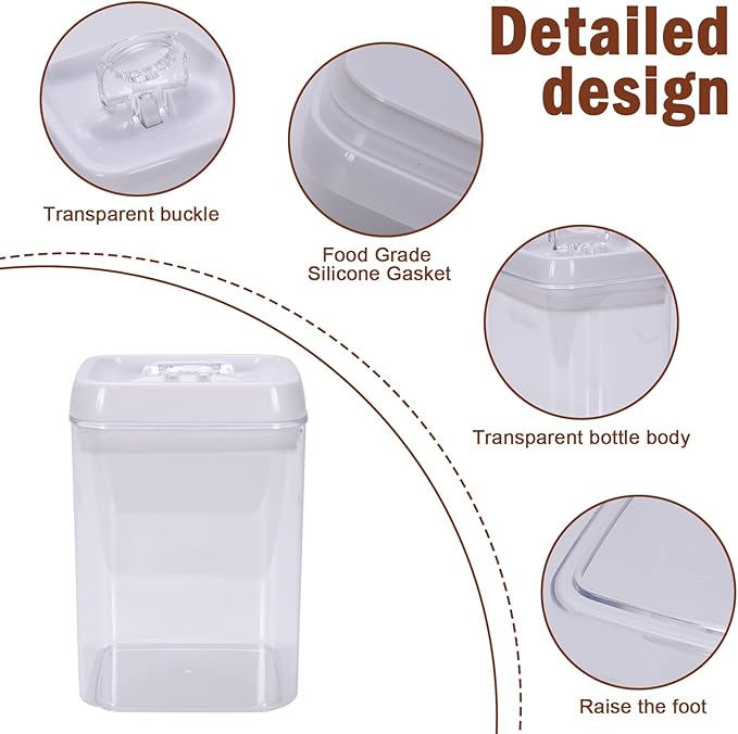 Brown Sugar Keeper with Airtight Lid, Plastic Sugar Canister, Pantry Storage Containers for Kitchen Organization, Moisture Control Design, Flour Container for Baking, Coffee, or Tea