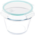 NUTRIUPS 2.1L Glass Food Storage Containers with Lids, 7.6×5in Deep Round Meal Prep Containers, Glass Mixing Bowls With Lid (one piece)