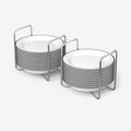 Adjustable Bamboo Dish Drying Rack - Stainless Steel 304 Dish Rack for Kitchen | Counter Home Essentials for Efficient Dish Organization and Drying (White, 2*Small)