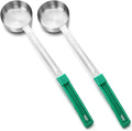 2 Pcs Portion Control Serving Spoons, Restaurant Measuring Serving Ladle Utensils, Portion Spoons for Weight Loss, Kitchen(Green,4 oz,Solid)