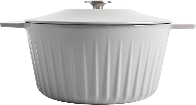 Martha Stewart Eastholm 5 QT Enamel Cast Iron Dutch Oven, Grey