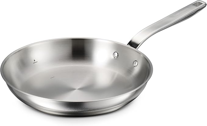 Tramontina Tempo Tri-Ply Base Stainless Steel 10-Inch Frying Pan, Induction-Ready Skillet, Oven-Safe, Dishwasher-Safe