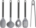 BergHOFF LEO 5Pc Cooking Utensil Set, Heat-resistant Silicone, Soft-touch Safe Grip Handle
