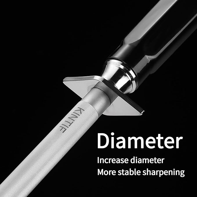 Honing Steel Professional Knife Sharpeners,10 inch Sharpening Steel Honing Rod,High Carbon Sharpening Rod, Fine Lines, High hardness,Wear Resistant, knife sharpening