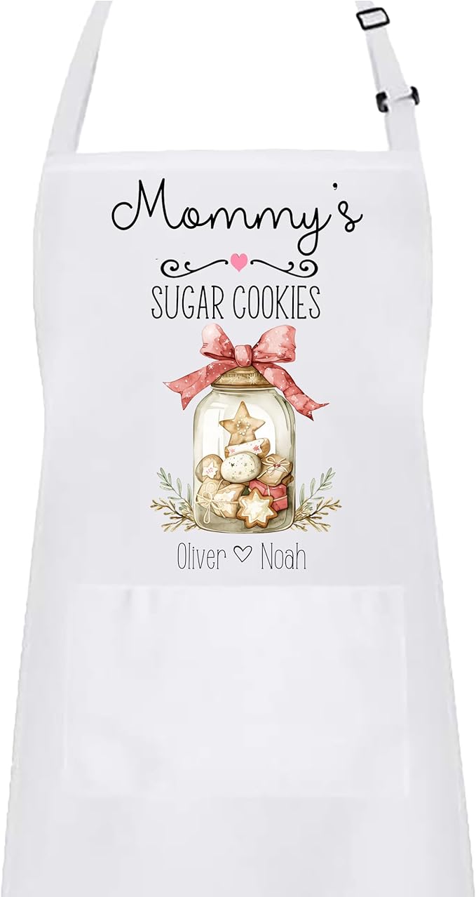 Personalized Mommy and Me Apron Set – Custom “Favorite Cookies Jar” Matching Aprons – Baking Gift