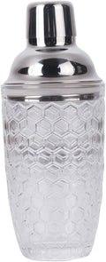 Professional 14.37 oz Cocktail Shaker – Durable Stainless Steel Martini Mixer, Leak-Proof & Dishwasher Safe, Ergonomic Design for Bartenders & Home Bar Enthusiasts (Wavy Line)